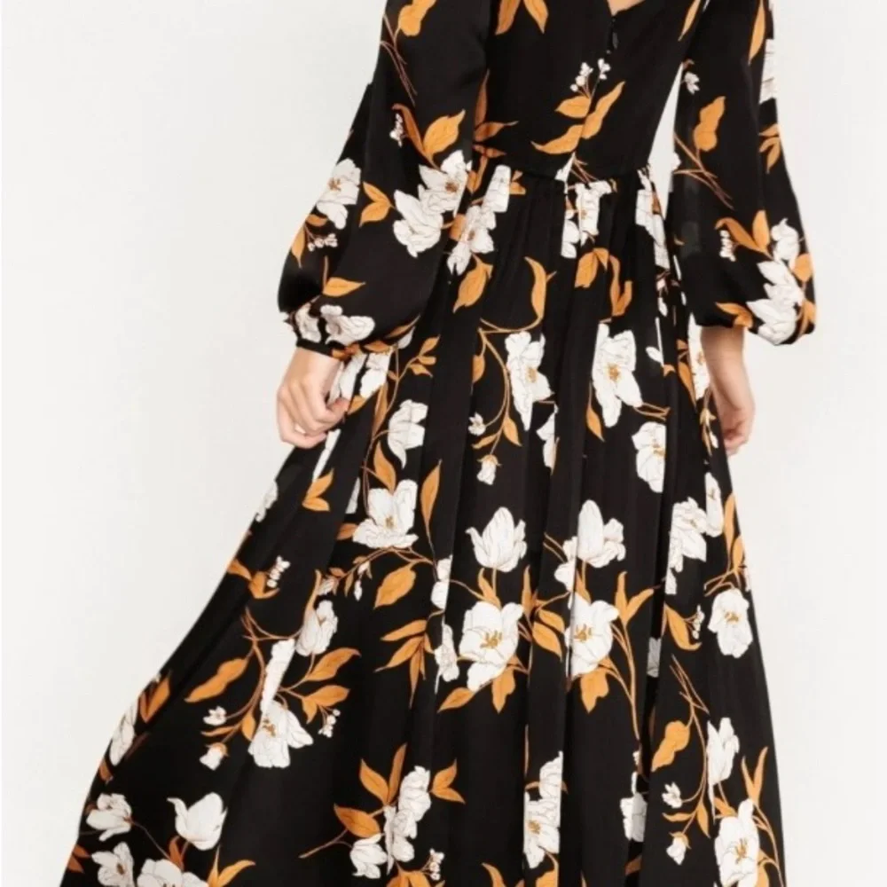 Baltic Born White and Orange Ruffled Wrap Gown - Picture 2 of 2